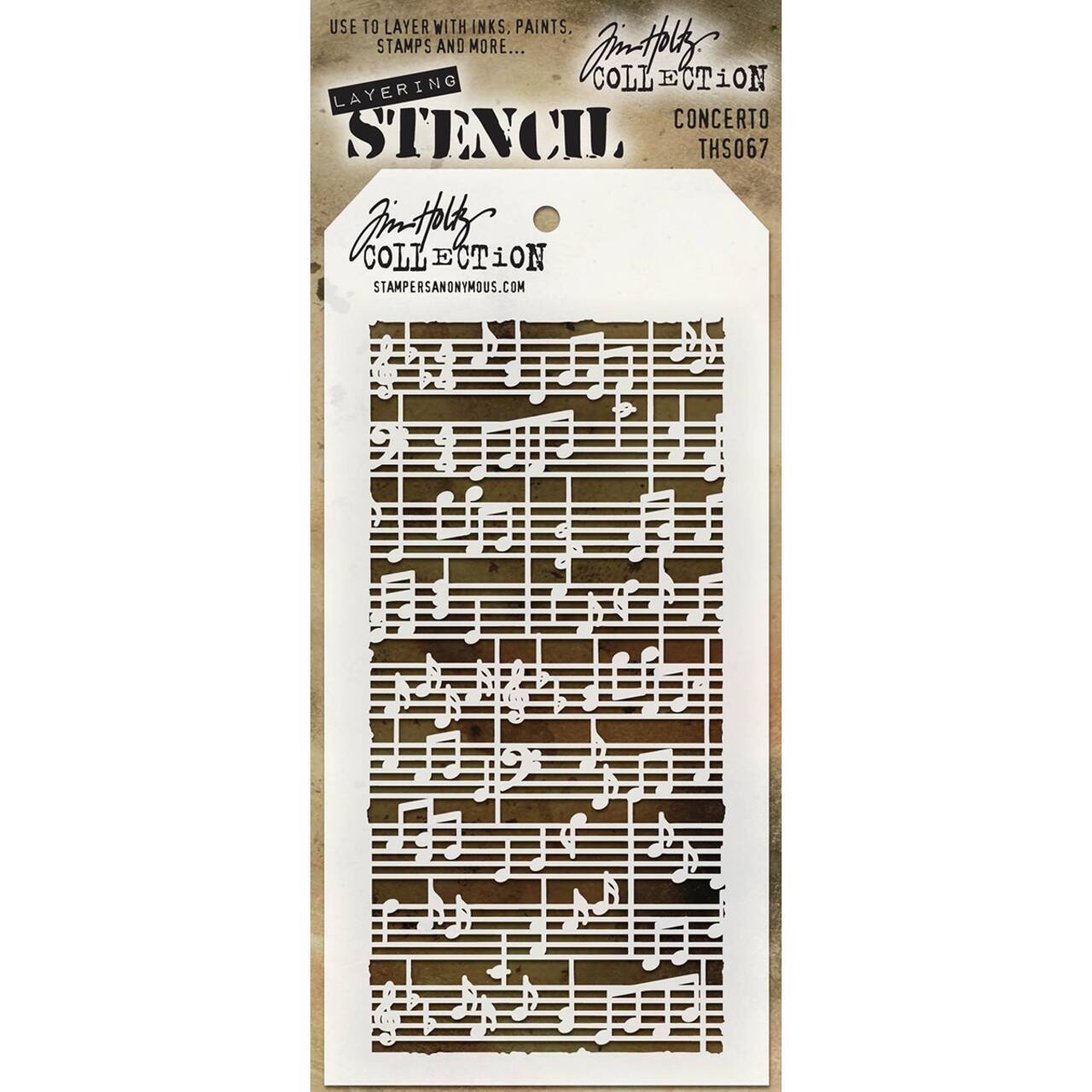 Stampers Anonymous Tim Holtz® Concerto Layered Stencil, 4" x 8.5"